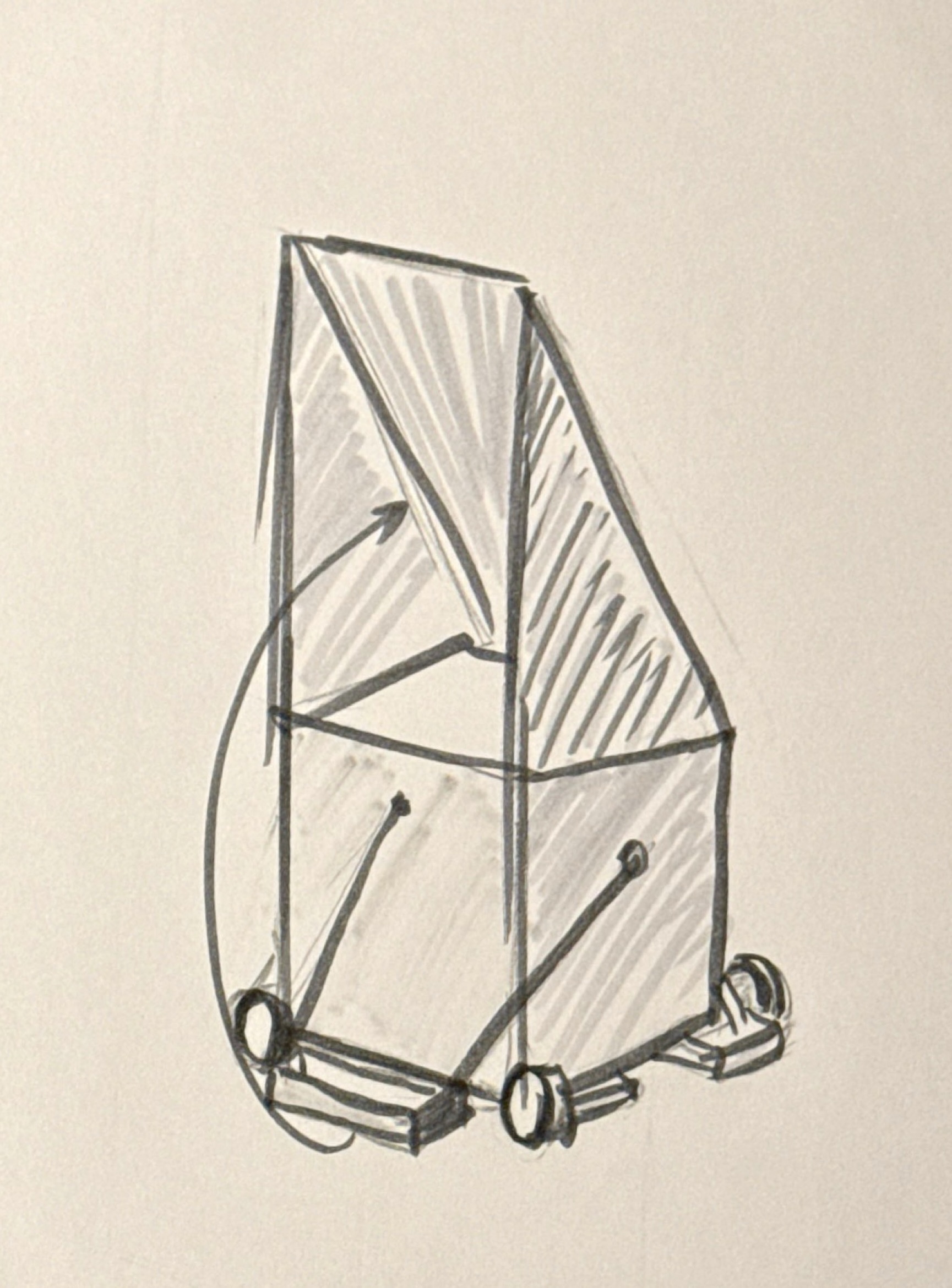Perspective concept sketch of the finished Squat robot
